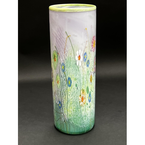 52 - Chris Pantano Australian (born Sydney 1948) art glass cylinder vase, signed to base 400 - 2001, appr... 