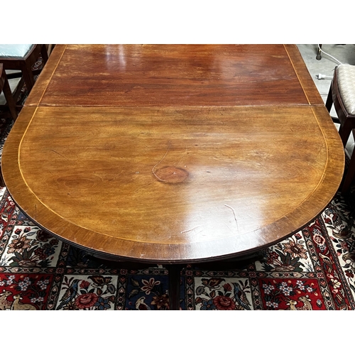 46 - Antique Regency mahogany twin pedestal table, with extra leaf, approx 71cm H x 184cm W x 99cm D