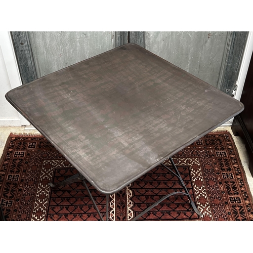 67 - Modern metal rectangular folding garden table, approx 75cmH x 81cm Sq