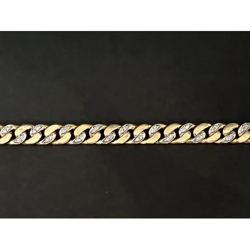 130 - Vintage 14kt Gold Link Chain and Diamond bracelet, featruing 72 Diamonds - approx total including st... 