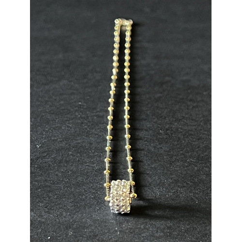 155 - 18kt Italian White and Yellow Gold Chain with Diamond Cluster Wheel, set with 45 round brilliant cut... 