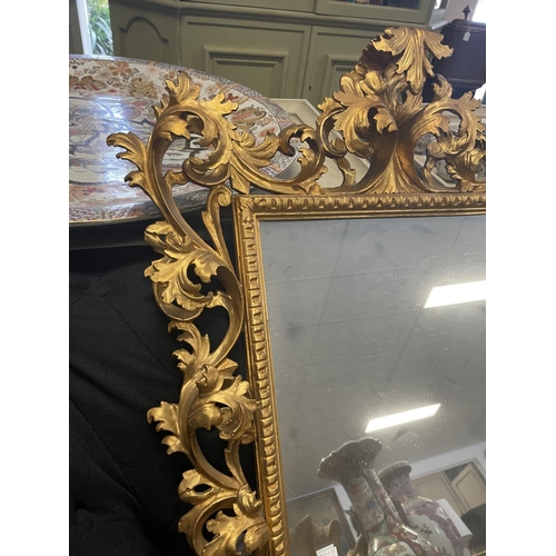 35 - Antique Florentine giltwood mirror, approx 80 cm x 70 cm