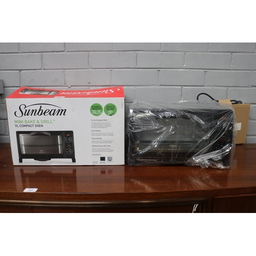 53 - Sunbeam Mini Bake & Grill 9L Compact Oven, unknown working condition, box approx 26cm H x 45cm W x 3... 