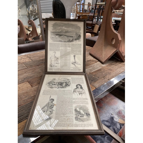 617 - Two antique double glazed pages from the London Illustrated News, dated March 1844 & May 1850  relat... 