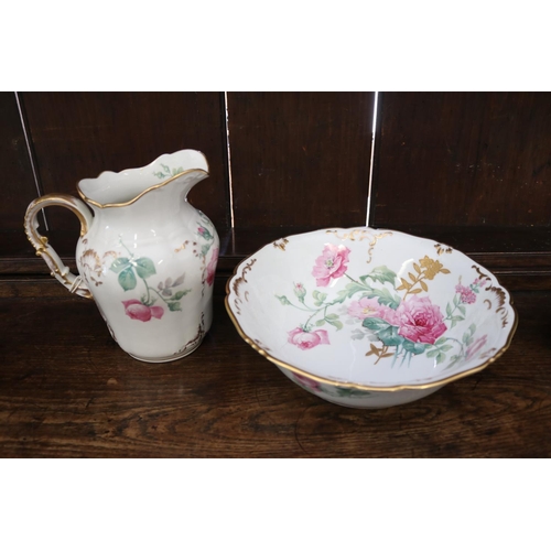 472 - Limoges china wash set, comprising a jug, bowl, two bowls, approx 27cm Dia and smaller (4)