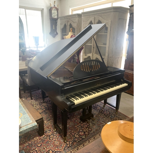 100A - Rare Rud Ibach Sohn ebonized double overstrung baby grand piano, serial number 88497, dated to aroun... 