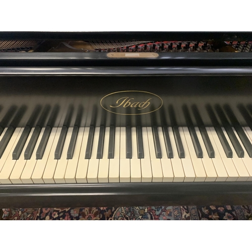 100A - Rare Rud Ibach Sohn ebonized double overstrung baby grand piano, serial number 88497, dated to aroun... 