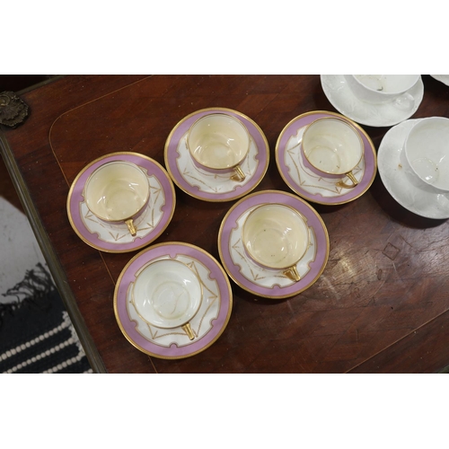 126 - Assortment of Royal Doulton and Coalport and Wedgwood cups and saucers