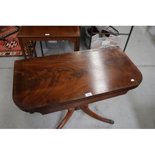 133 - Antique Regency revival fold over card table, approx 69cm H x 89cm W x 44cm D (folded)