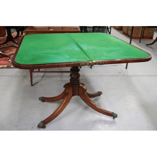 133 - Antique Regency revival fold over card table, approx 69cm H x 89cm W x 44cm D (folded)