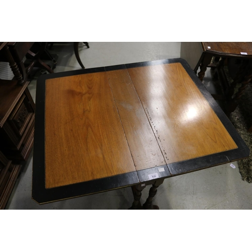 135 - Late Victorian ebonised edge walnut sutherland table, approx 64cm H x 76cm W x 93cm D (opened)