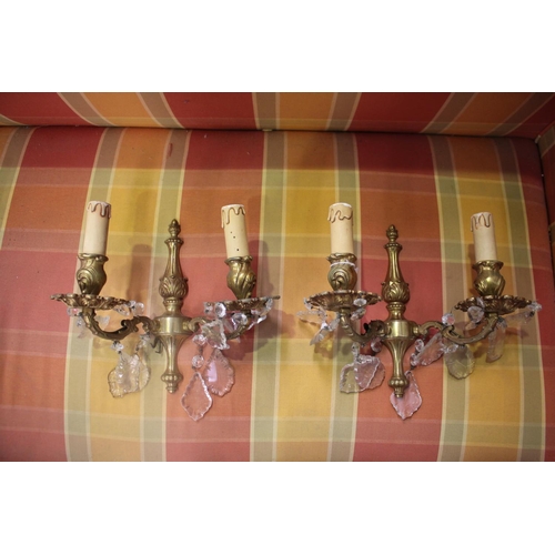 139 - Pair of French wall sconces, unknown working condition, each approx 24cm H x 27cm W (2)