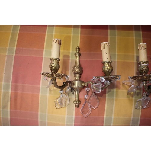 139 - Pair of French wall sconces, unknown working condition, each approx 24cm H x 27cm W (2)