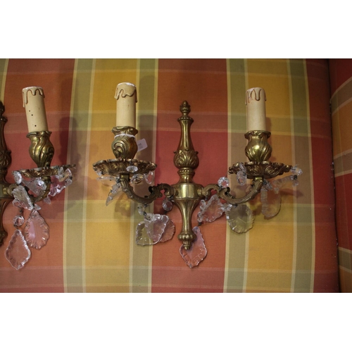 139 - Pair of French wall sconces, unknown working condition, each approx 24cm H x 27cm W (2)