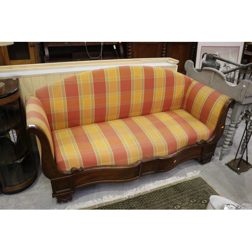 141 - Antique French Louis Philippe settee, approx 183cm W