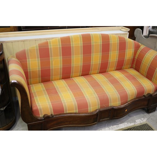 141 - Antique French Louis Philippe settee, approx 183cm W