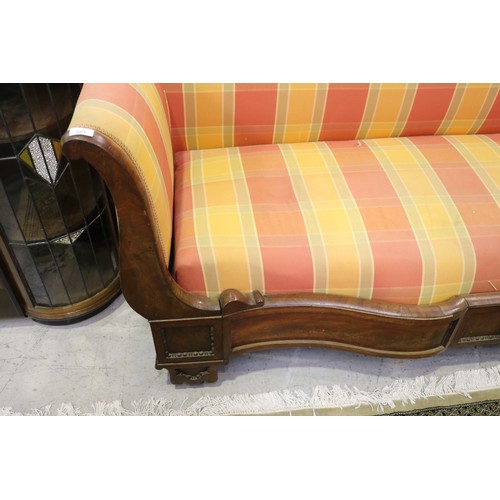 141 - Antique French Louis Philippe settee, approx 183cm W