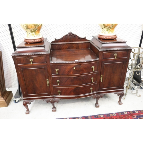 147 - Good quality 20th century Chippendale revival sideboard, approx 120cm H x 163cm W x 60cm D