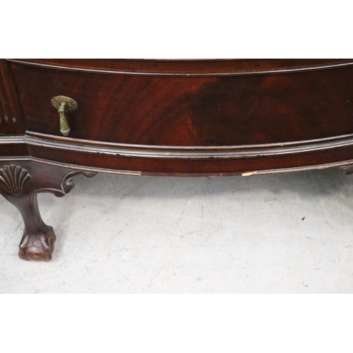 147 - Good quality 20th century Chippendale revival sideboard, approx 120cm H x 163cm W x 60cm D