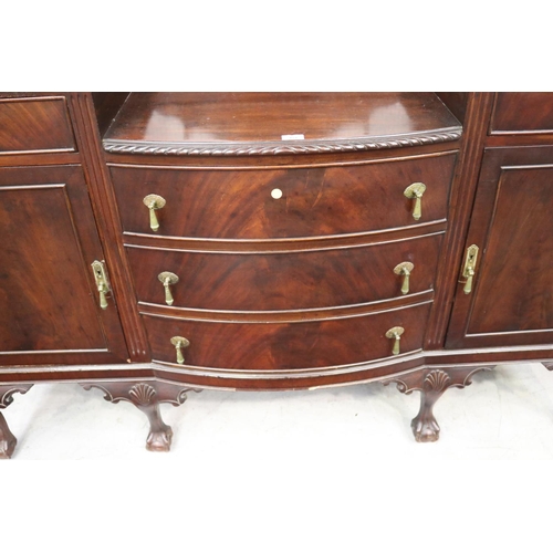 147 - Good quality 20th century Chippendale revival sideboard, approx 120cm H x 163cm W x 60cm D