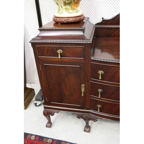 147 - Good quality 20th century Chippendale revival sideboard, approx 120cm H x 163cm W x 60cm D