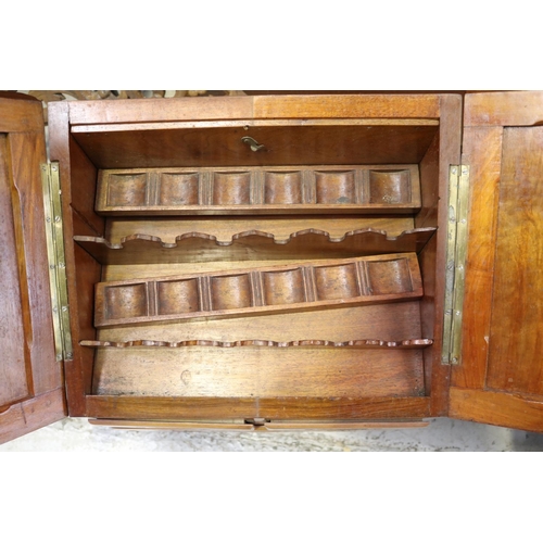 149 - Vintage teak South Eastern bureau cabinet, for pipes with drawers below, approx 53cm H x 41cm W x 30... 