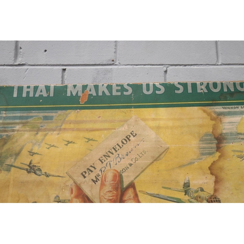 153 - That Makes Us Strong, Join A War Savings Group, Saving is Serving poster, approx 85cm x 74cm