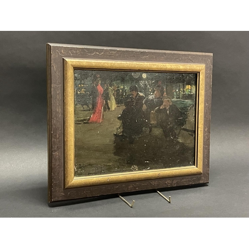 157 - Antique French School, 19th century Paris at night, signed, dated and inscribed 'B Ducrocq. Paris Ex... 