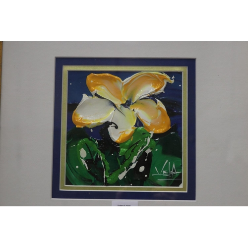 167 - Velia Newman 'Frangipani', signed lower right, approx 17cm Sq