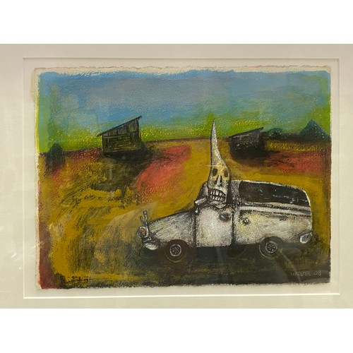 172 - Edwina Wrobel painting, John from Broken Hill 2008, signed lower right, approx 19cm x 26cm