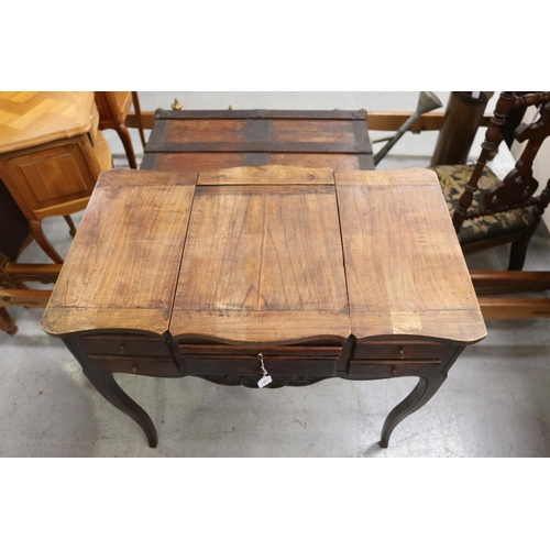 189 - Antique early 19th century French Louis XV style dressing table, approx 73cm H x 75cm W x 44cm D