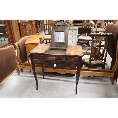 189 - Antique early 19th century French Louis XV style dressing table, approx 73cm H x 75cm W x 44cm D