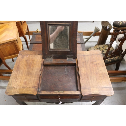 189 - Antique early 19th century French Louis XV style dressing table, approx 73cm H x 75cm W x 44cm D