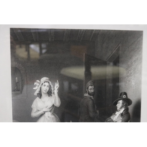 213 - Framed engraving Charlotte Corday, approx 37cm x 46cm