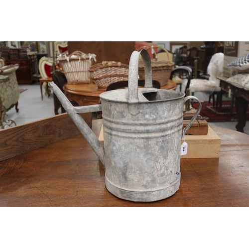 97 - Vintage French gal metal watering can, approx 43cm H x 46cm W