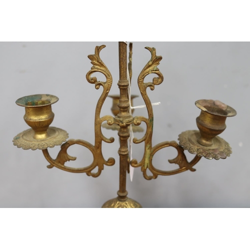 221 - Two antique French garnitures with rouge marble bases, each approx 38cm H x 20cm W (2)