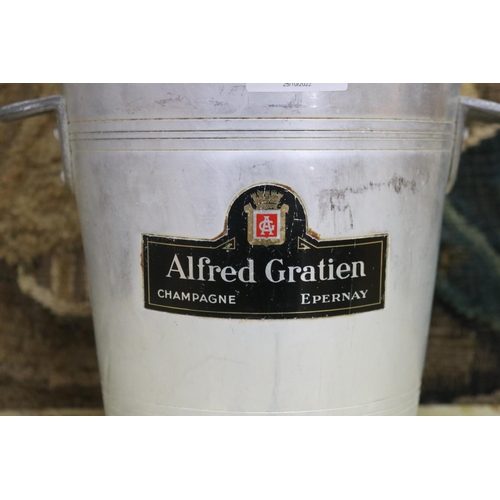 230 - Champagne bucket labelled Alfred Gratien, approx 20cm H x 20cm Dia