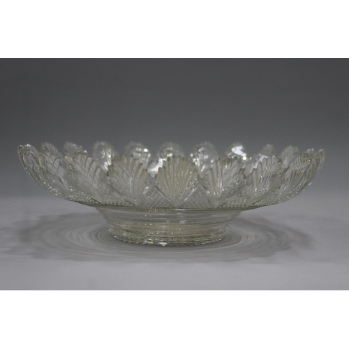 65 - Antique cut crystal bowl, approx 8cm H x 28cm Dia