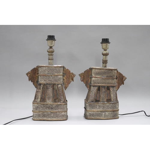 71 - Pair of Oriental style table lamps, 48cm H and shorter (2)