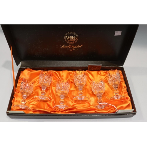 73 - Set of six glasses in box, marked Webb, each approx 11cm H (6)