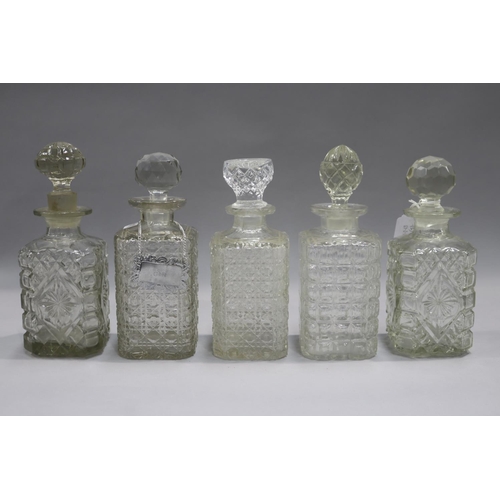 87 - Five antique and vintage decanters, approx 25cm H and shorter (5)