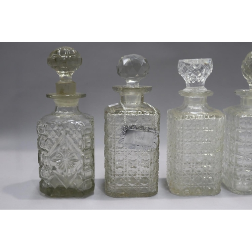 87 - Five antique and vintage decanters, approx 25cm H and shorter (5)