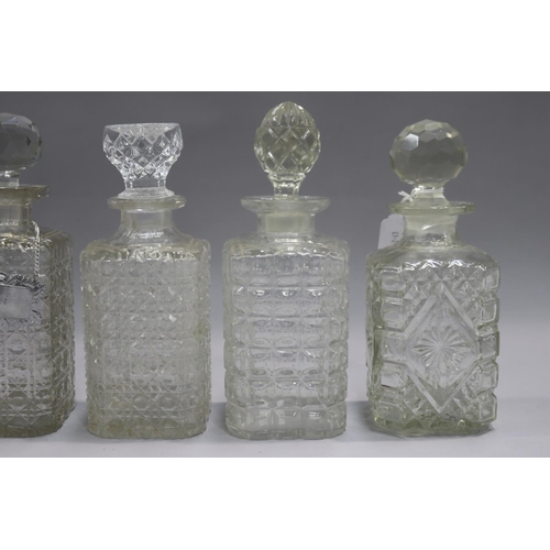 87 - Five antique and vintage decanters, approx 25cm H and shorter (5)