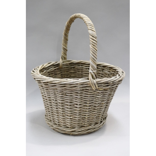 92 - Antique flower basket, approx 47cm H (including handle) x 39cm W x 34cm D