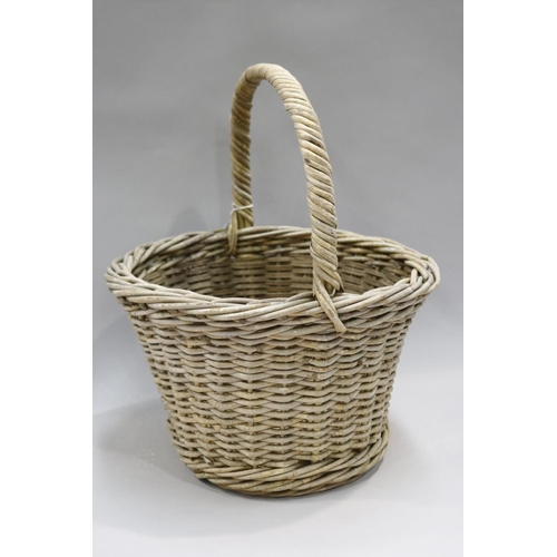 92 - Antique flower basket, approx 47cm H (including handle) x 39cm W x 34cm D