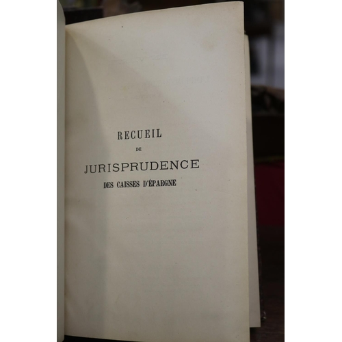 281 - Three French books, E. Laurand, Jurisprudence Des Caisses D'Epargne vol 1 and 2, and Lois & Ordonnan... 