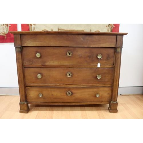 1097 - Antique French Empire revival chest of drawers / commode, approx 91cm H x 118cm W x 49cm D
