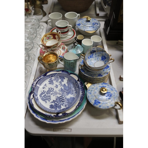 123 - Assortment of porcelain to include, antique chocolate cup, tureens, cups, saucers, plates, etc, appr... 