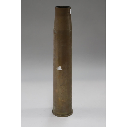 136 - Brass artillery round, approx 44cm H