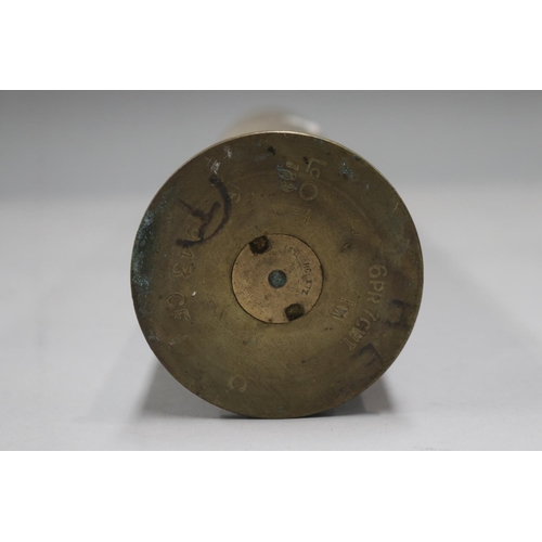 136 - Brass artillery round, approx 44cm H